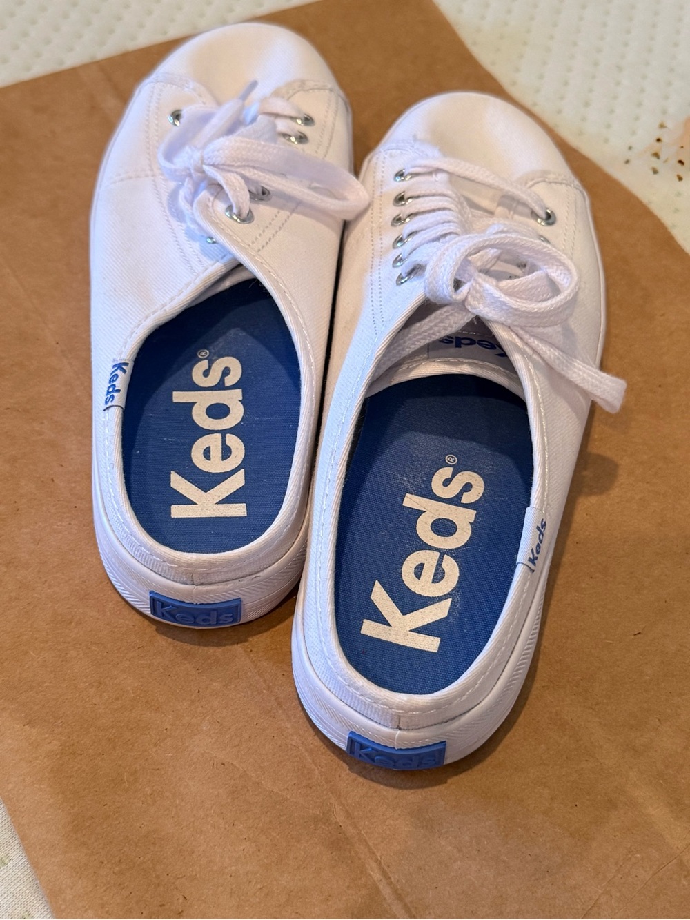 Keds White Canvas Slip-on Sneakers Like New